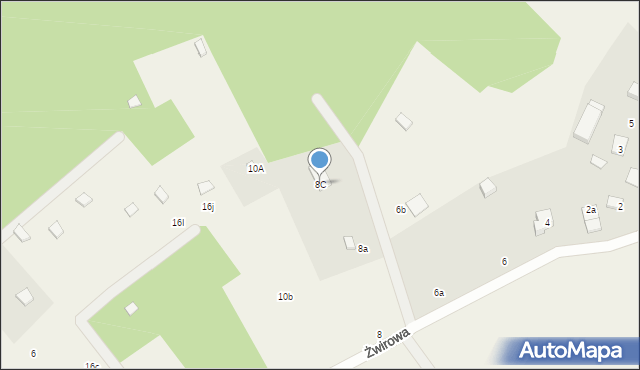 Michalin, Żwirowa, 8C, mapa Michalin