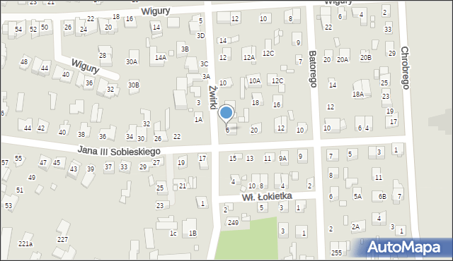 Mińsk Mazowiecki, Żwirki Franciszka, kpt. pil., 6, mapa Mińsk Mazowiecki