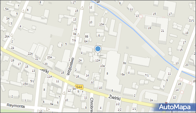 Mława, Żwirki Franciszka, kpt. pil., 6c, mapa Mława