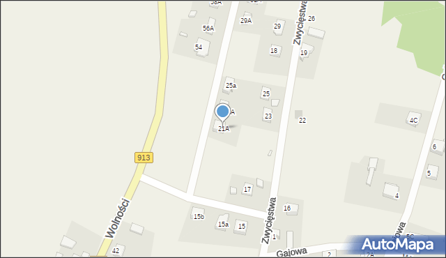Myszkowice, Zwycięstwa, 21A, mapa Myszkowice