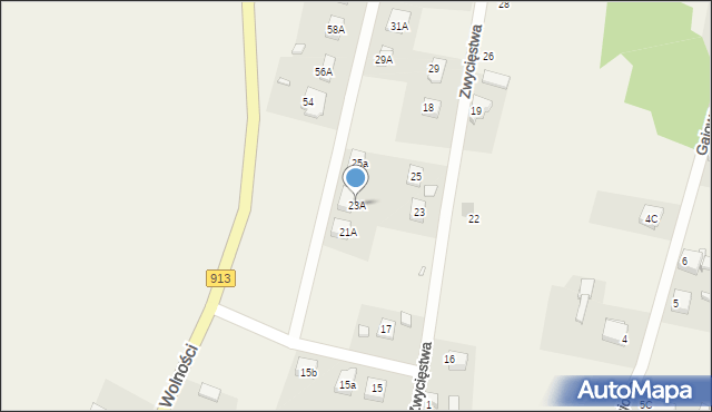 Myszkowice, Zwycięstwa, 23A, mapa Myszkowice
