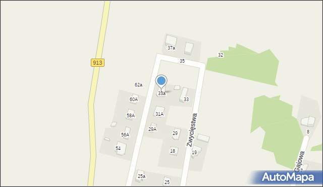 Myszkowice, Zwycięstwa, 33a, mapa Myszkowice