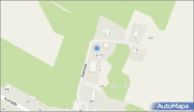 Nawra, Żwirowa, 6, mapa Nawra