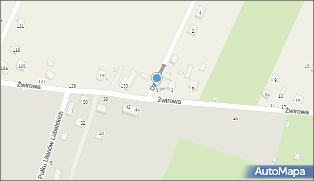 Nowe Osiny, Żwirowa, 1, mapa Nowe Osiny