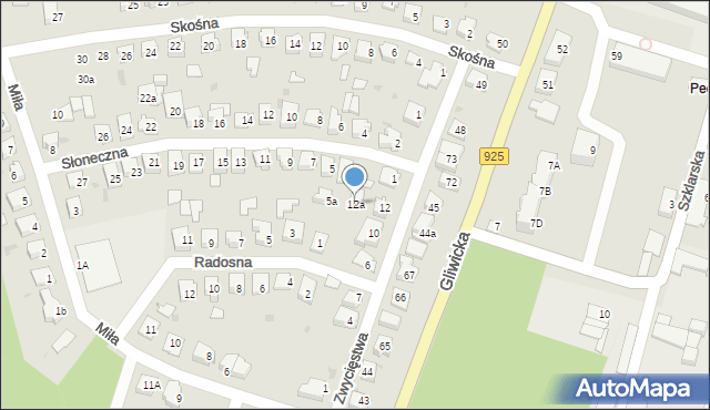 Orzesze, Zwycięstwa, 12a, mapa Orzesze