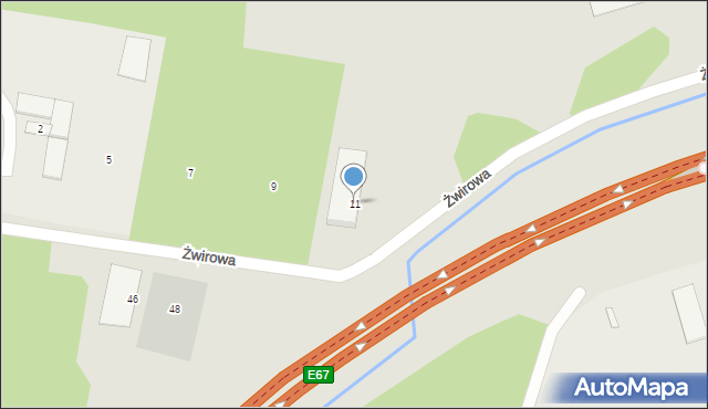 Ostrów Mazowiecka, Żwirowa, 11, mapa Ostrów Mazowiecka