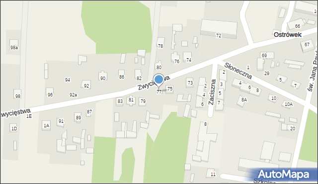 Ostrówek, Zwycięstwa, 77, mapa Ostrówek