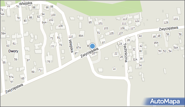 Oświęcim, Zwycięstwa, 18, mapa Oświęcimia