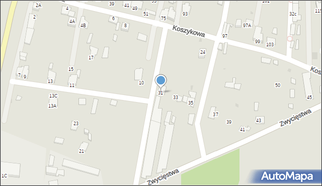 Oświęcim, Zwycięstwa, 31, mapa Oświęcimia