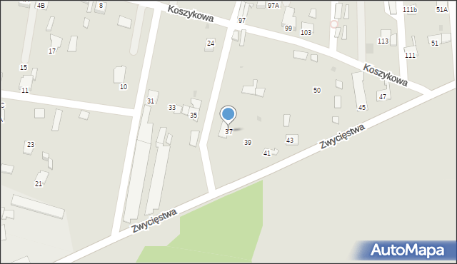 Oświęcim, Zwycięstwa, 37, mapa Oświęcimia