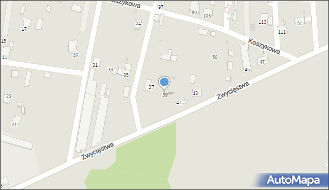 Oświęcim, Zwycięstwa, 39, mapa Oświęcimia