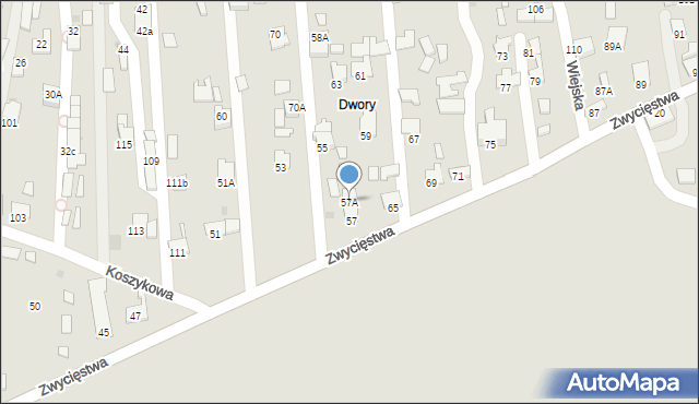 Oświęcim, Zwycięstwa, 57A, mapa Oświęcimia