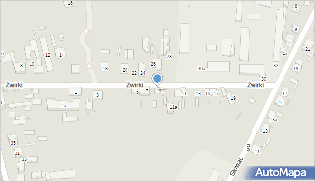 Ozorków, Żwirki Franciszka, kpt. pil., 9a, mapa Ozorków