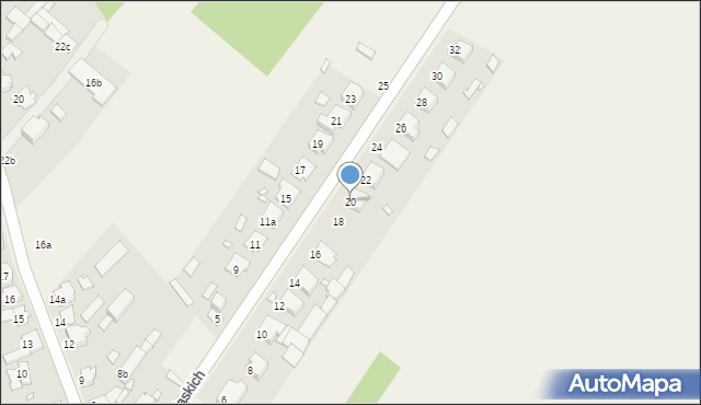 Panki, Zwierzyniecka, 20, mapa Panki