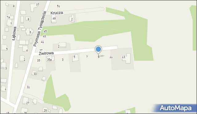 Pasek, Żwirowa, 9, mapa Pasek
