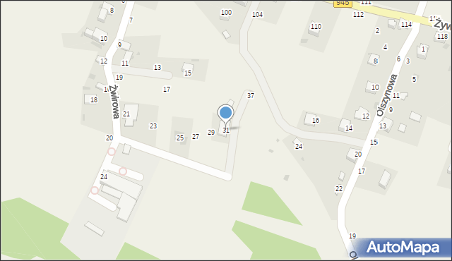 Pewel Mała, Żwirowa, 31, mapa Pewel Mała