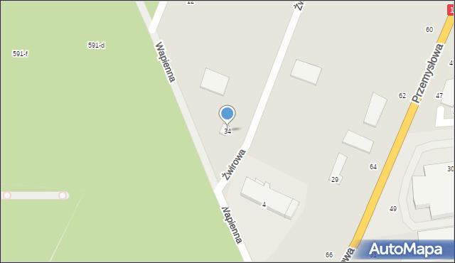 Piła, Żwirowa, 34, mapa Piły
