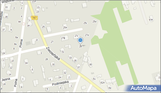 Pionki, Zwoleńska, 29, mapa Pionki