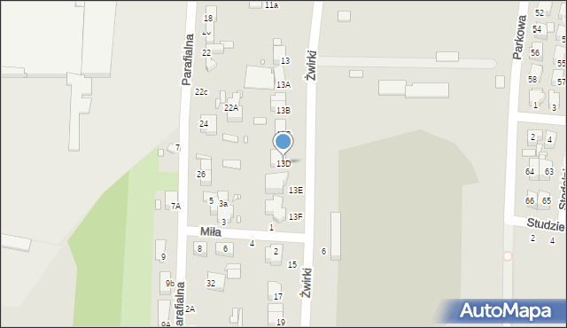 Piotrków Trybunalski, Żwirki Franciszka, kpt. pil., 13D, mapa Piotrków Trybunalski