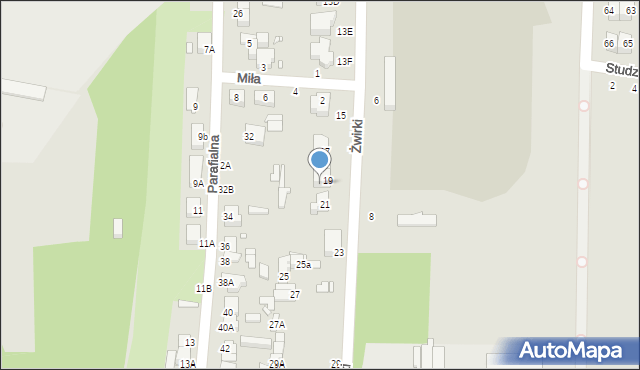 Piotrków Trybunalski, Żwirki Franciszka, kpt. pil., 19A, mapa Piotrków Trybunalski