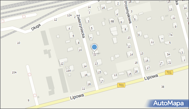 Płochocin, Zwierzyniecka, 11, mapa Płochocin