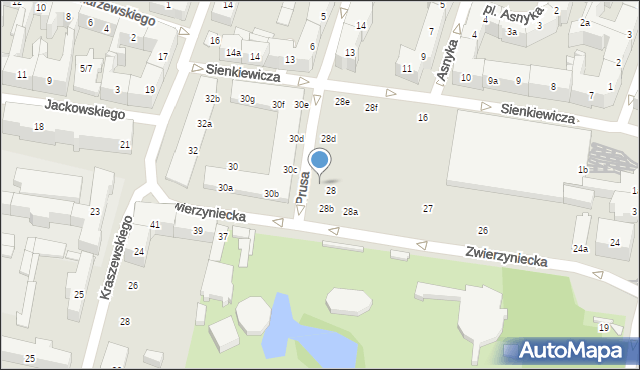 Poznań, Zwierzyniecka, 28c, mapa Poznania