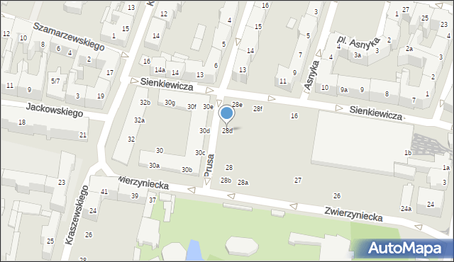 Poznań, Zwierzyniecka, 28d, mapa Poznania