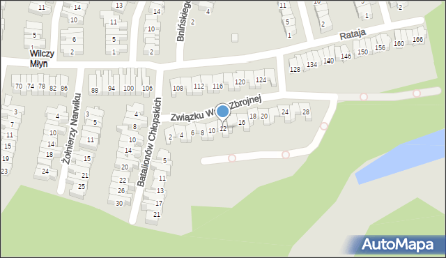 Poznań, Związku Walki Zbrojnej, 12, mapa Poznania