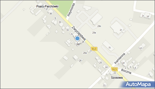 Psary, Zwycięstwa, 28B, mapa Psary