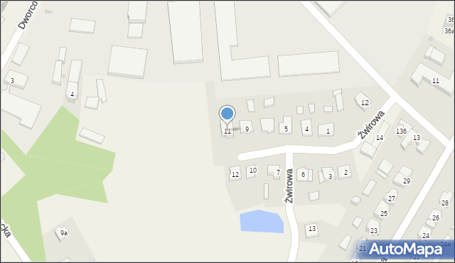Pszczew, Żwirowa, 11, mapa Pszczew