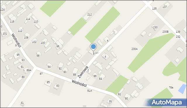 Pysznica, Żwirowa, 3, mapa Pysznica