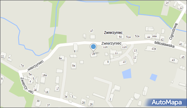 Pyzdry, Zwierzyniec, 16, mapa Pyzdry