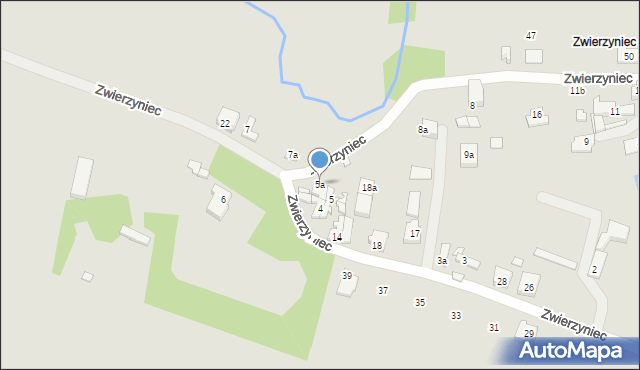 Pyzdry, Zwierzyniec, 5a, mapa Pyzdry