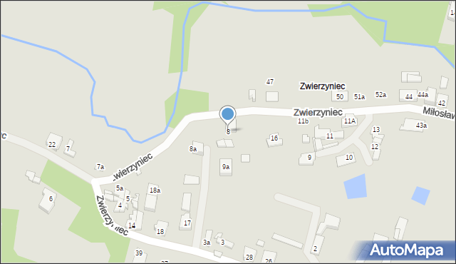 Pyzdry, Zwierzyniec, 8, mapa Pyzdry