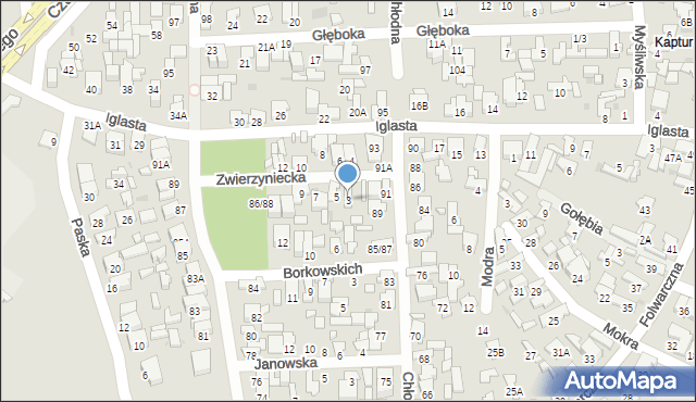 Radom, Zwierzyniecka, 3, mapa Radomia