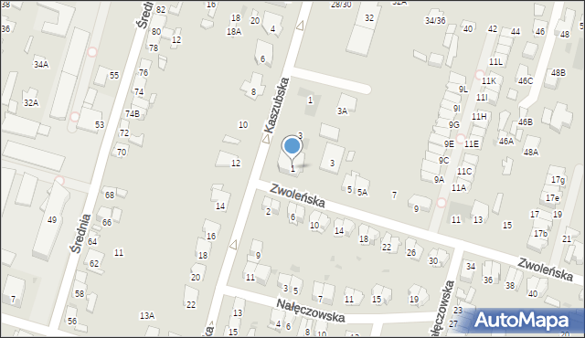 Radom, Zwoleńska, 1, mapa Radomia