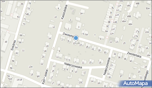 Radom, Zwoleńska, 12, mapa Radomia