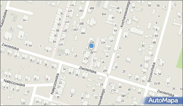 Radom, Zwoleńska, 19, mapa Radomia