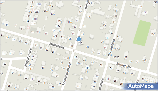 Radom, Zwoleńska, 23, mapa Radomia