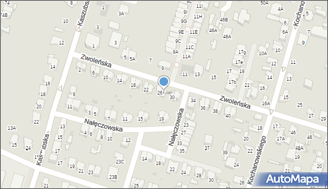 Radom, Zwoleńska, 28, mapa Radomia