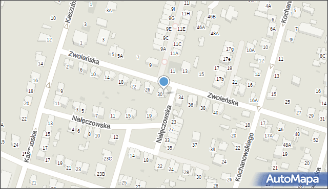 Radom, Zwoleńska, 32, mapa Radomia