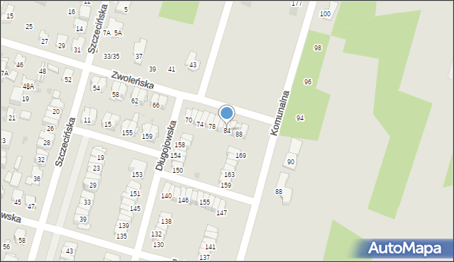 Radom, Zwoleńska, 84, mapa Radomia