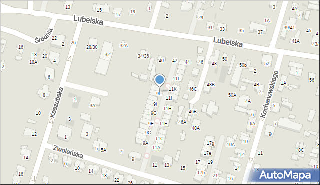 Radom, Zwoleńska, 9M, mapa Radomia