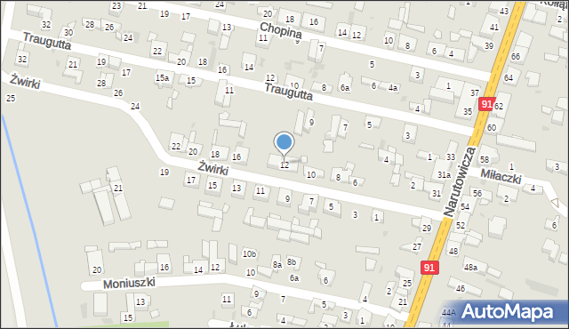Radomsko, Żwirki Franciszka, kpt. pil., 12, mapa Radomsko