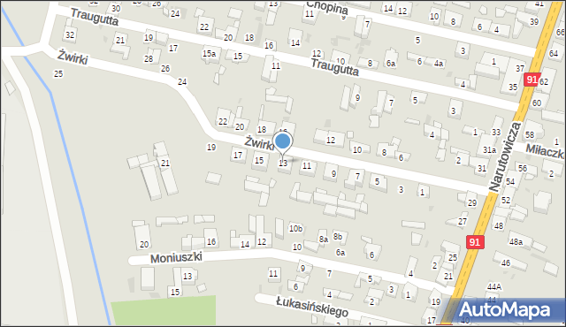 Radomsko, Żwirki Franciszka, kpt. pil., 13, mapa Radomsko