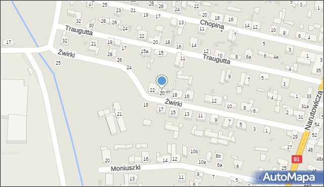 Radomsko, Żwirki Franciszka, kpt. pil., 20, mapa Radomsko