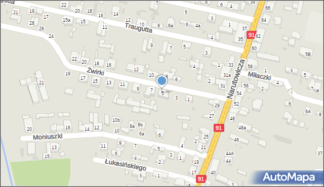 Radomsko, Żwirki Franciszka, kpt. pil., 5, mapa Radomsko