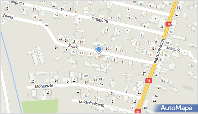 Radomsko, Żwirki Franciszka, kpt. pil., 9, mapa Radomsko