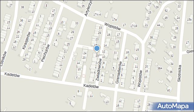 Radzionków, Zwiadowców, 13, mapa Radzionków