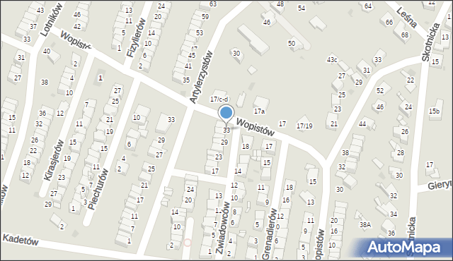 Radzionków, Zwiadowców, 33, mapa Radzionków